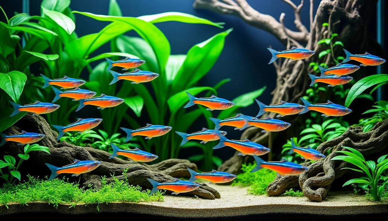 Découvrez combien de poissons néons par litre d'eau vous pouvez accueillir dans votre aquarium pour garantir leur bien-être et une cohabitation harmonieuse. Conseils pratiques pour un aquarium équilibré.